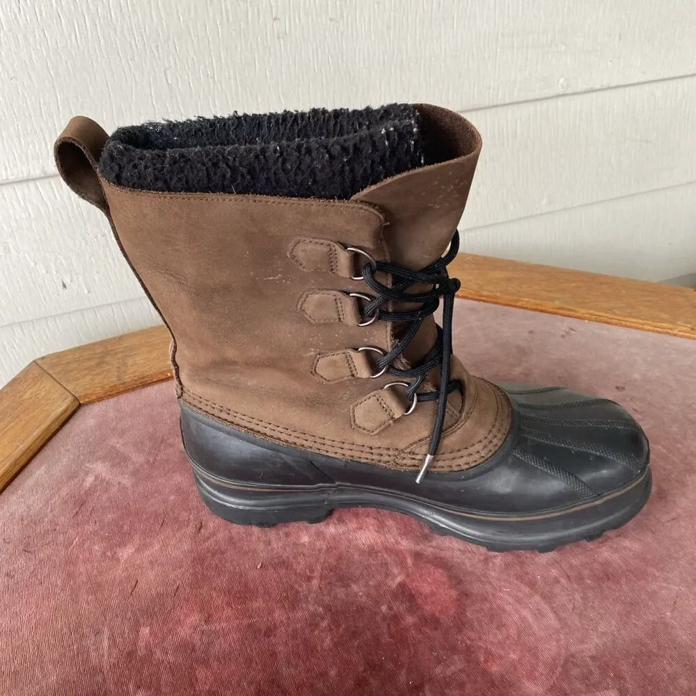 Sorel Caribou II Boots Mens 11 Brown Black NM1000-283 Waterproof Winter Boots